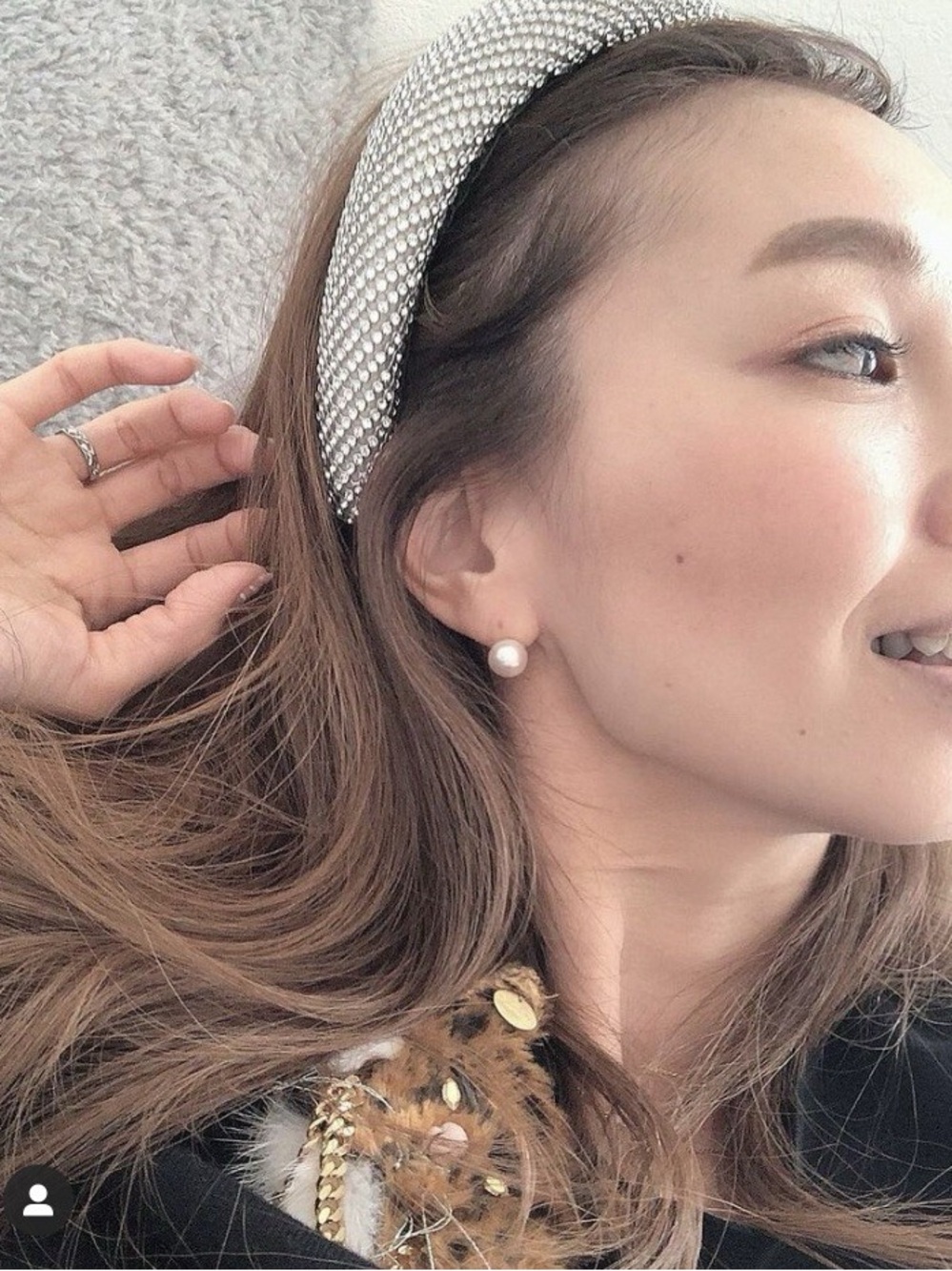 Zara Silver Beaded Padded Headband